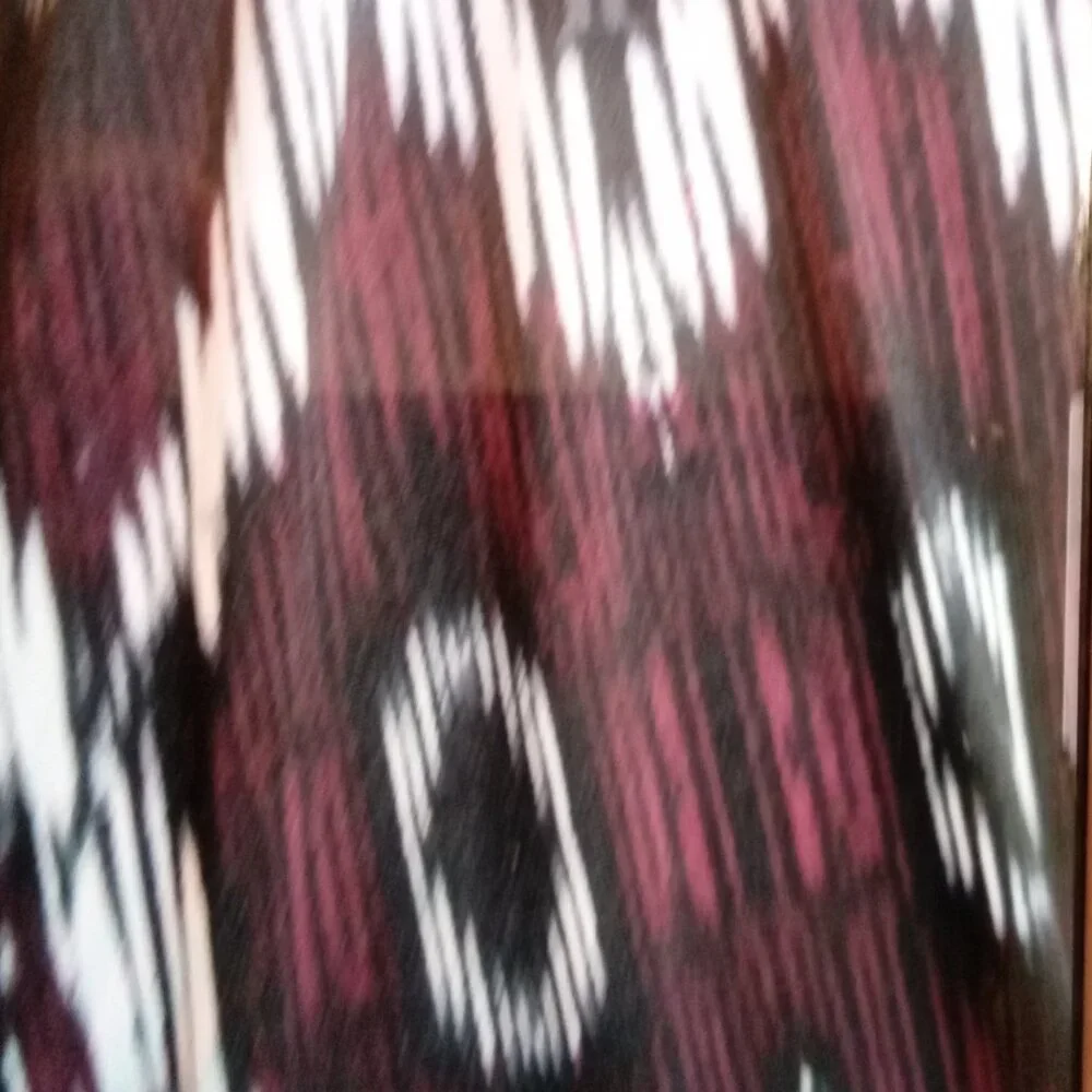 2-$10... Cato XL Burgandy and Black Open Front Waterfall Cardigan
